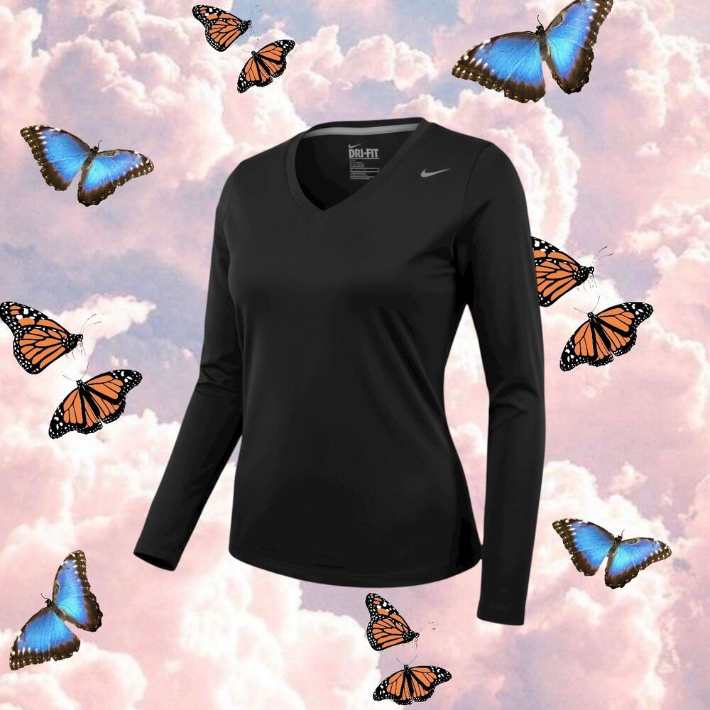 Nike Dri Fit Slim Fit Black V Neck